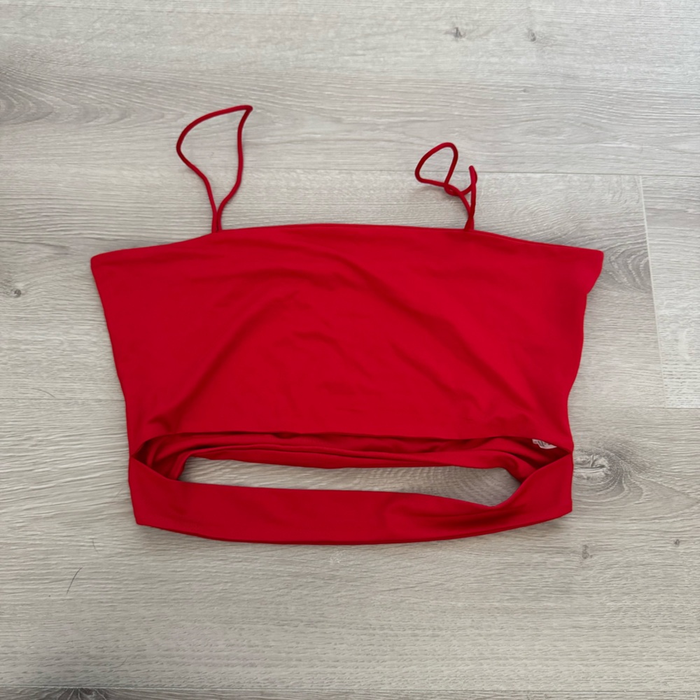 red going out crop top tanked tank top